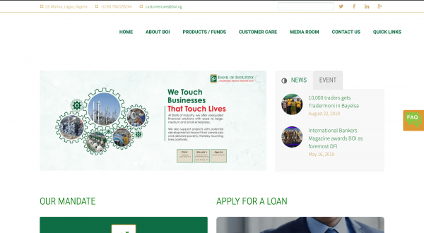 Bank of Industry screenshot