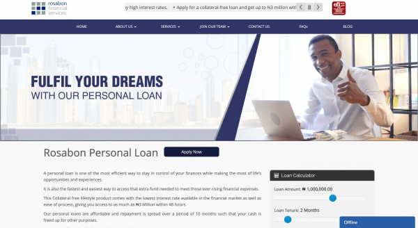 Rosabon Financial Services screenshot